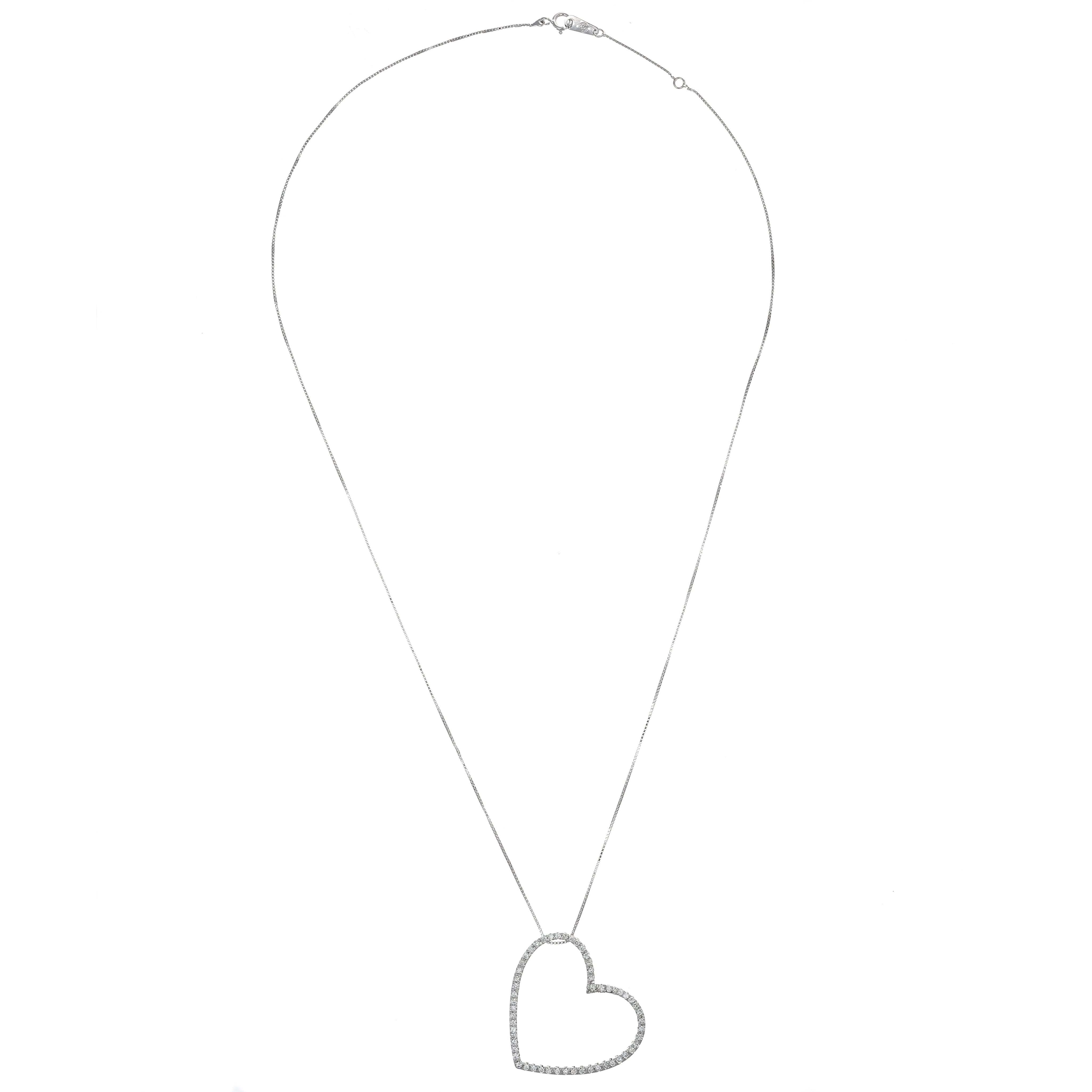 Collana con ciondolo - 18 carati Oro bianco - 0.57ct. tw. Diamante (Naturale)