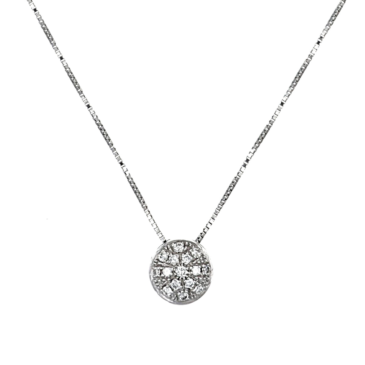 Collana con ciondolo - 18 carati Oro bianco - 0.14ct. tw. Diamante (Naturale)