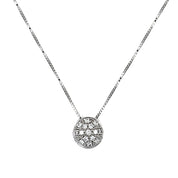 Collana con ciondolo - 18 carati Oro bianco - 0.14ct. tw. Diamante (Naturale)