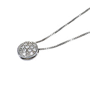 Collana con ciondolo - 18 carati Oro bianco - 0.14ct. tw. Diamante (Naturale)