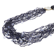 Collana - 18 carati Oro giallo, Agata bianca - calcedonio - zaffiro