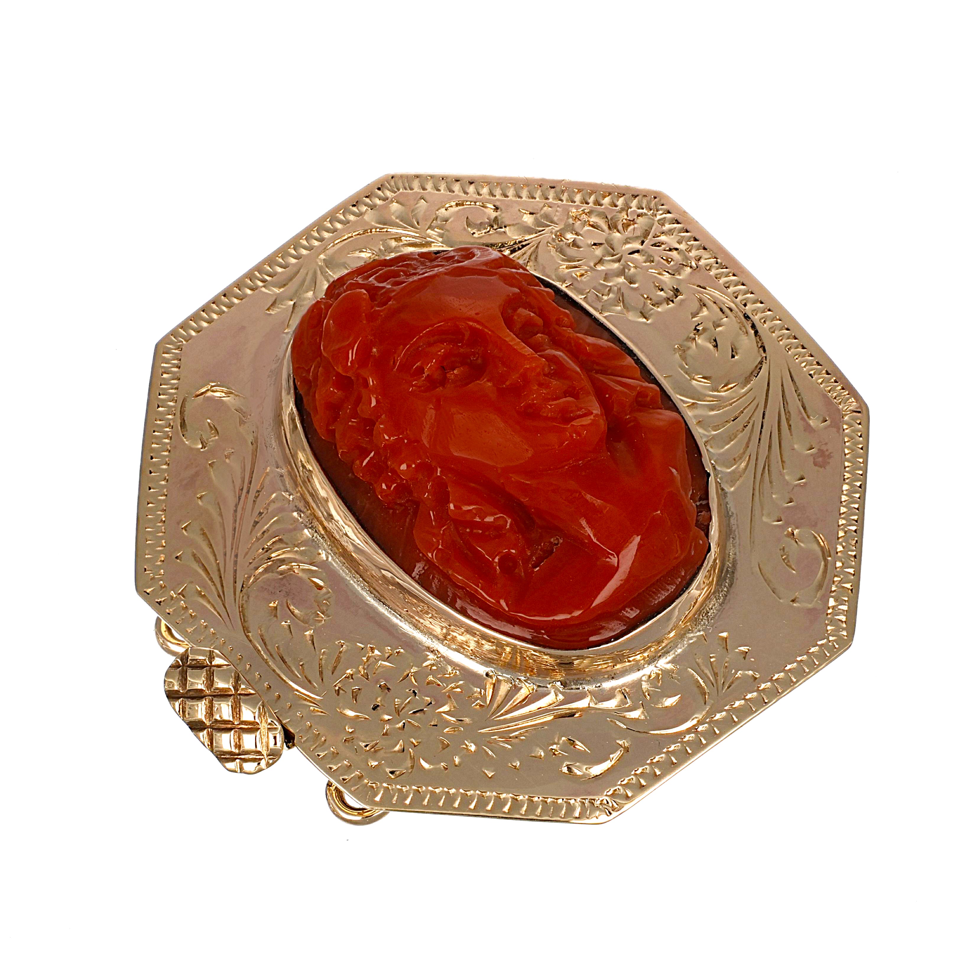 Chiusura in Oro giallo 18 carati - Corallo rosso del mediterraneo