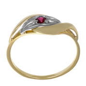 Anello in Oro Giallo, Oro Bianco 14 carati - Rubino