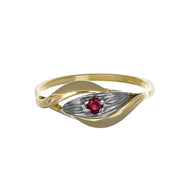 Anello in Oro Giallo, Oro Bianco 14 carati - Rubino