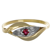 Anello in Oro Giallo, Oro Bianco 14 carati - Rubino