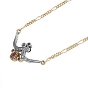 Collana con ciondolo - 18 carati Argento, Oro giallo - 0.68ct. tw. Rubino - Diamante