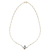 Collana con ciondolo - 18 carati Argento, Oro giallo - 0.68ct. tw. Rubino - Diamante