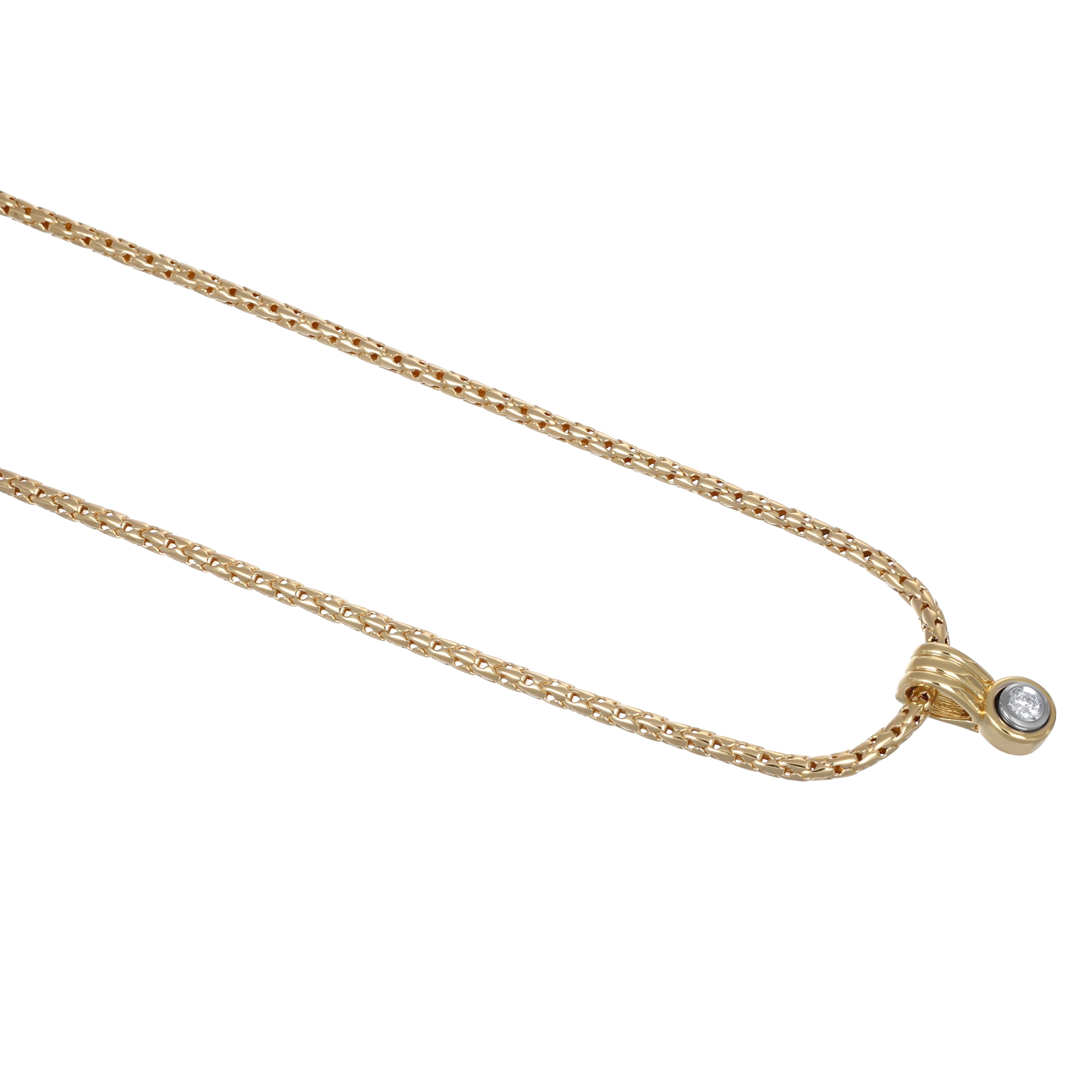 Collana con ciondolo - 18 carati Oro giallo - 0.12ct. tw. Diamante (Naturale)