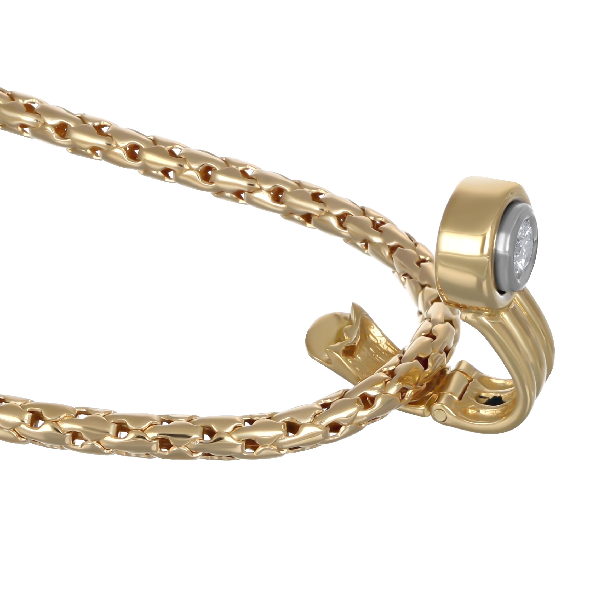 Collana con ciondolo - 18 carati Oro giallo - 0.12ct. tw. Diamante (Naturale)