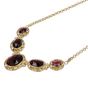 Collana - 18 carati Oro rosa - 19.00ct. tw. Granato - Perla