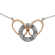 Collana con ciondolo - 18 carati Oro giallo, Oro bianco - 0.45ct. tw. Diamante (Naturale)