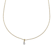 Collana con ciondolo - 18 carati Oro giallo, Oro bianco - 0.05ct. tw. Diamante (Naturale)