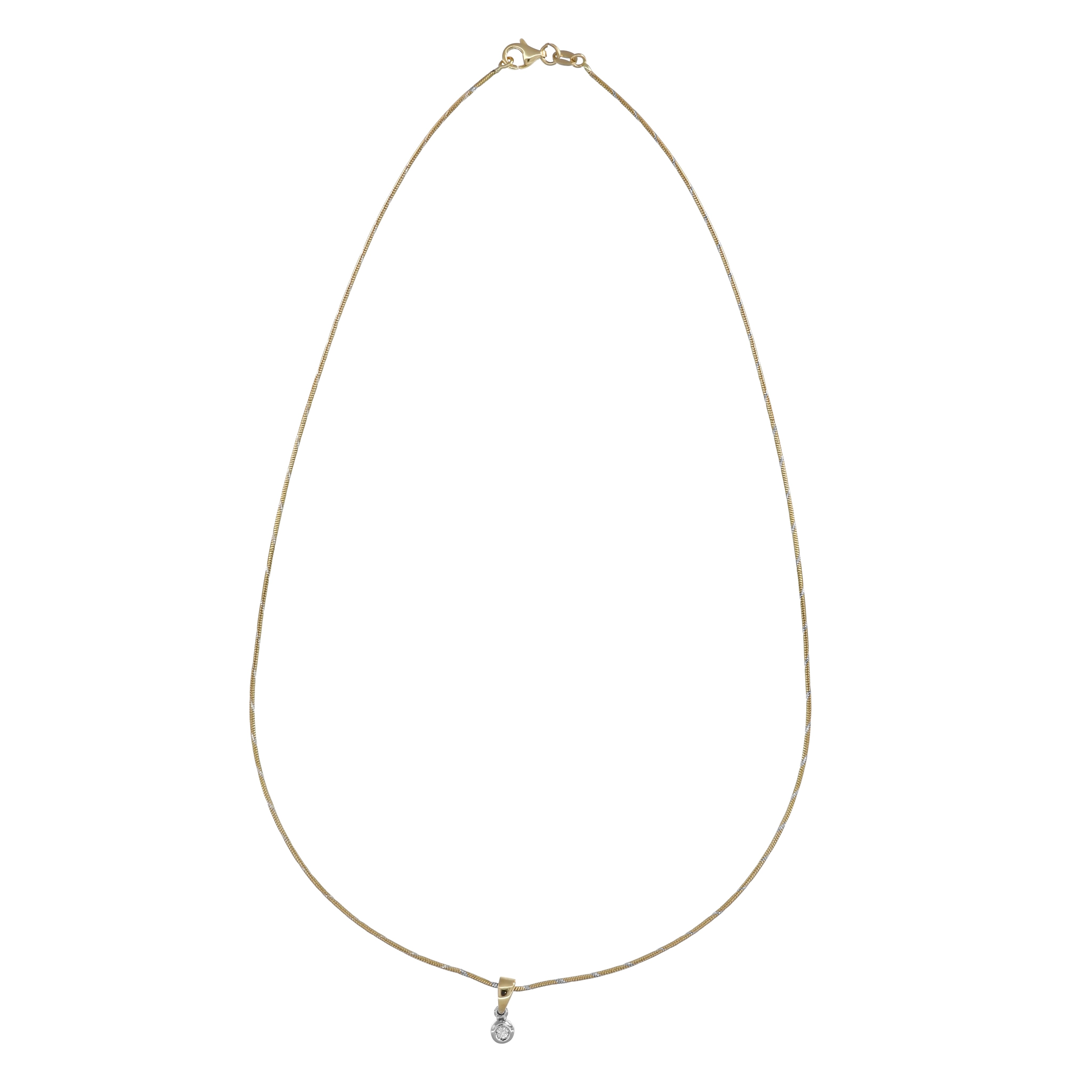 Collana con ciondolo - 18 carati Oro giallo, Oro bianco - 0.05ct. tw. Diamante (Naturale)