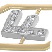 Ciondolo in Oro giallo ,Oro Bianco 18 carati- Diamanti