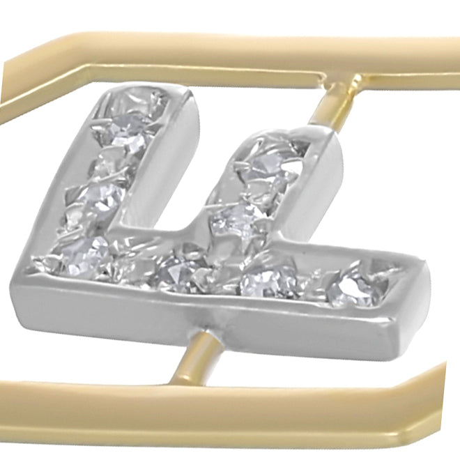 Ciondolo in Oro giallo ,Oro Bianco 18 carati- Diamanti