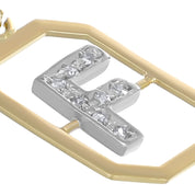 Ciondolo in Oro giallo ,Oro Bianco 18 carati- Diamanti