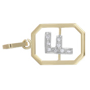 Ciondolo in Oro giallo ,Oro Bianco 18 carati- Diamanti