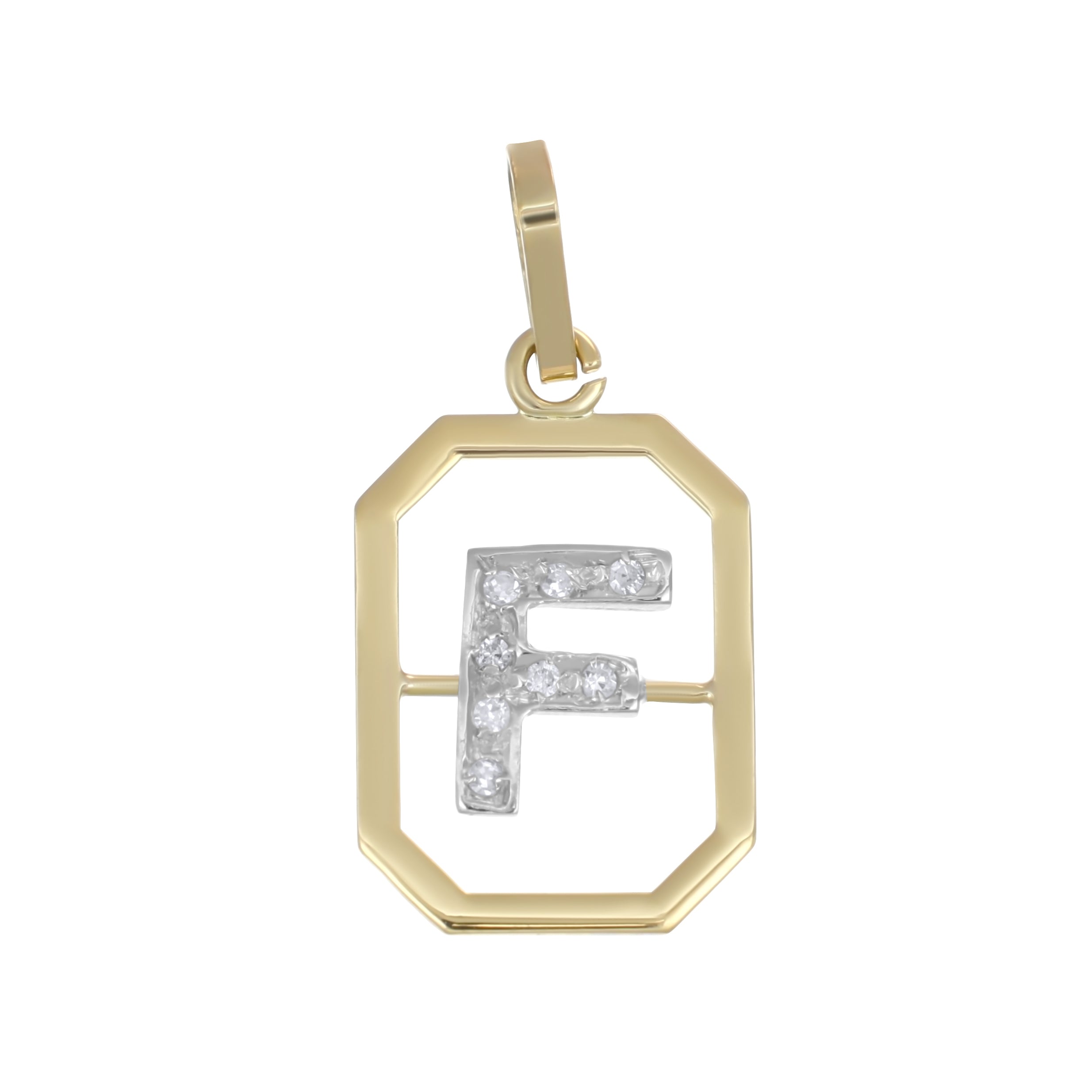 Ciondolo in Oro giallo ,Oro Bianco 18 carati- Diamanti