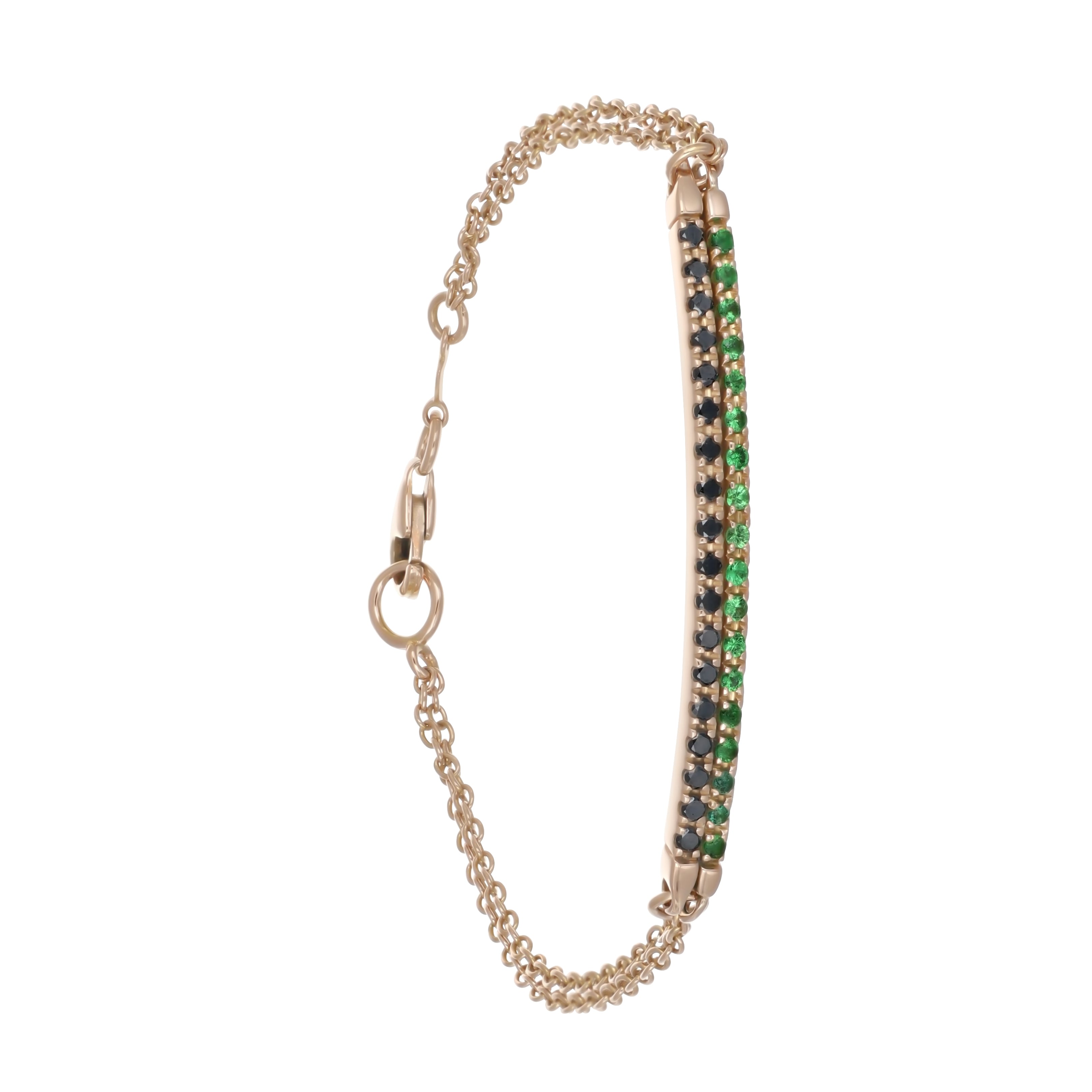 Bracciale - 18 carati Oro rosa - 0.36ct. tw. Smeraldo - Diamante