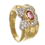 18 carati Oro Giallo, Oro bianco - Anello Rubino - Ct 0.50 Diamanti - Masterstones 521PT184