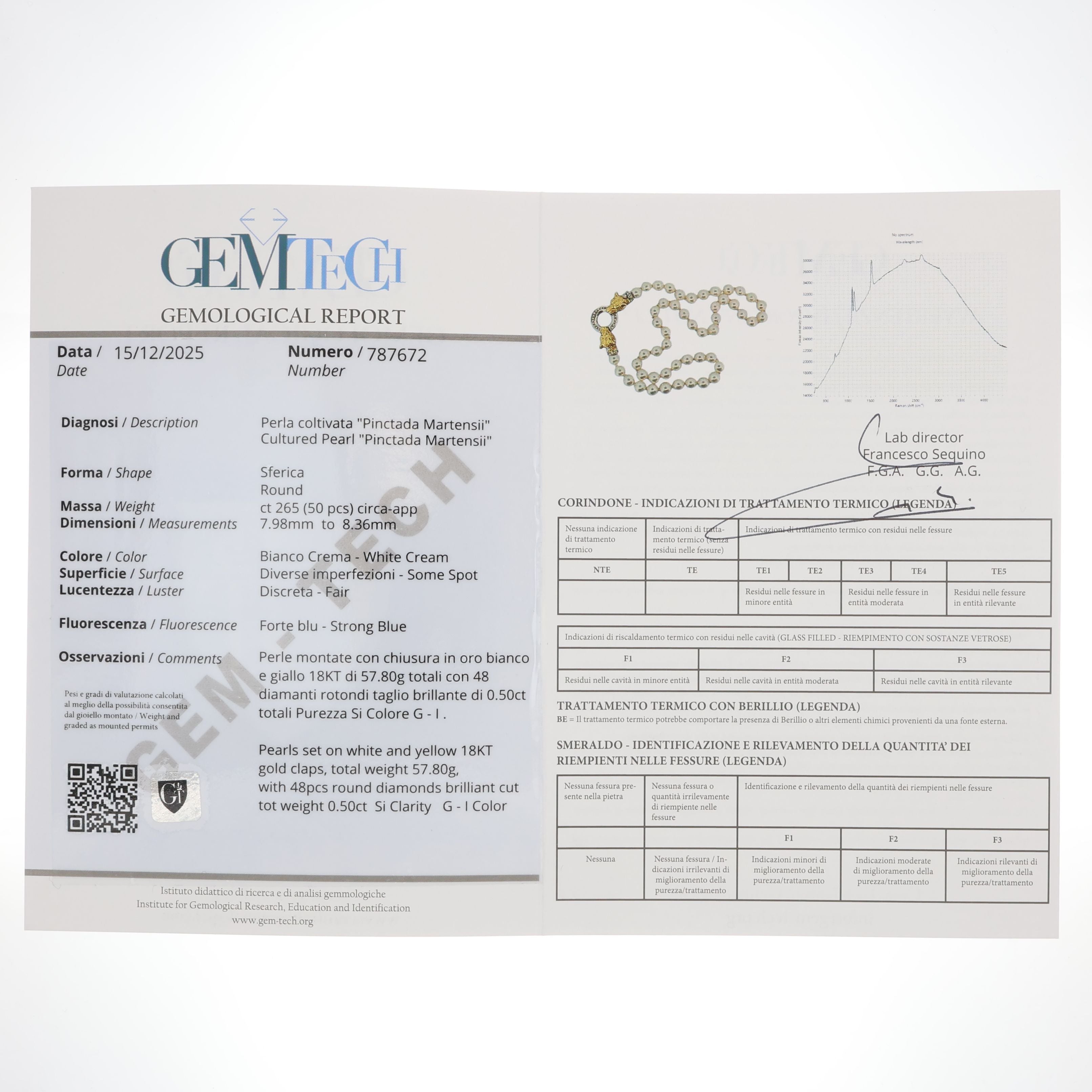 Collana - 18 carati Oro bianco, Oro giallo - 0.45ct. tw. Diamante (Naturale) - Perla