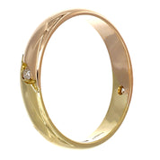 Anello - 18 carati Oro giallo, Oro rosa - 0.12ct. tw. Diamante (Naturale) - Diamante - fedi