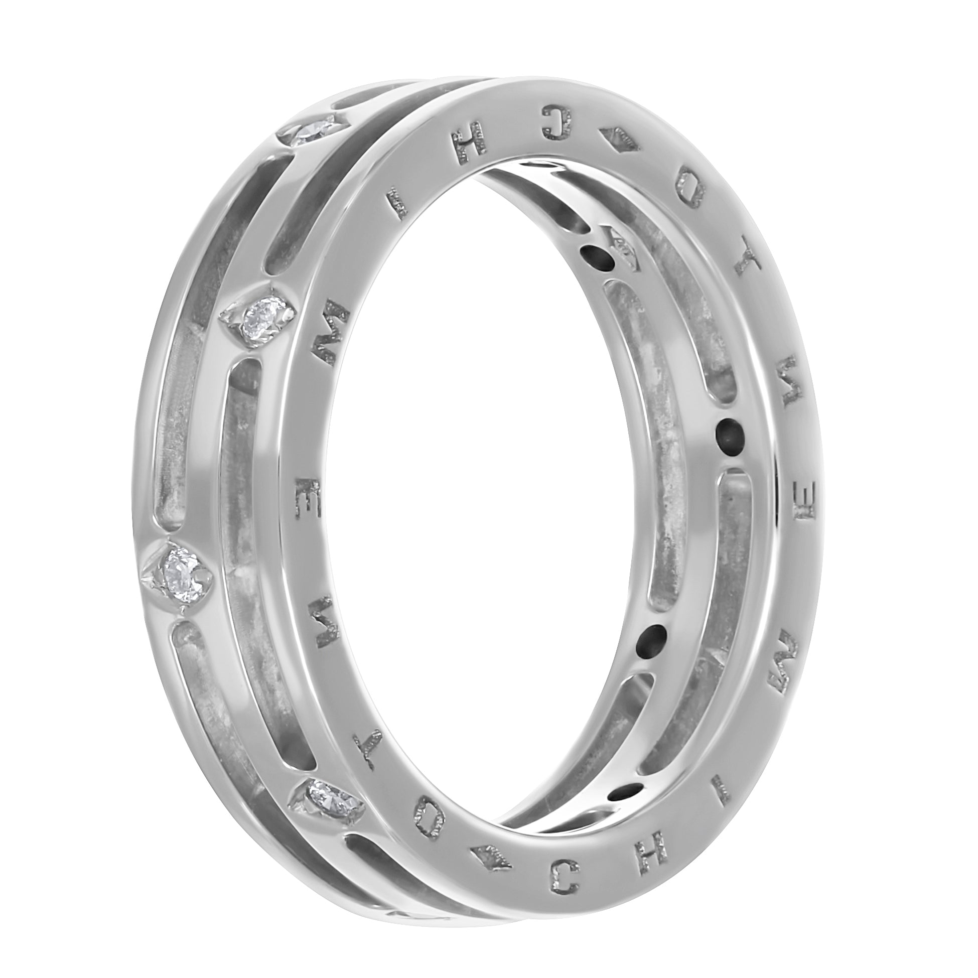 Anello - 18 carati Oro bianco - 0.10ct. tw. Diamante (Naturale)