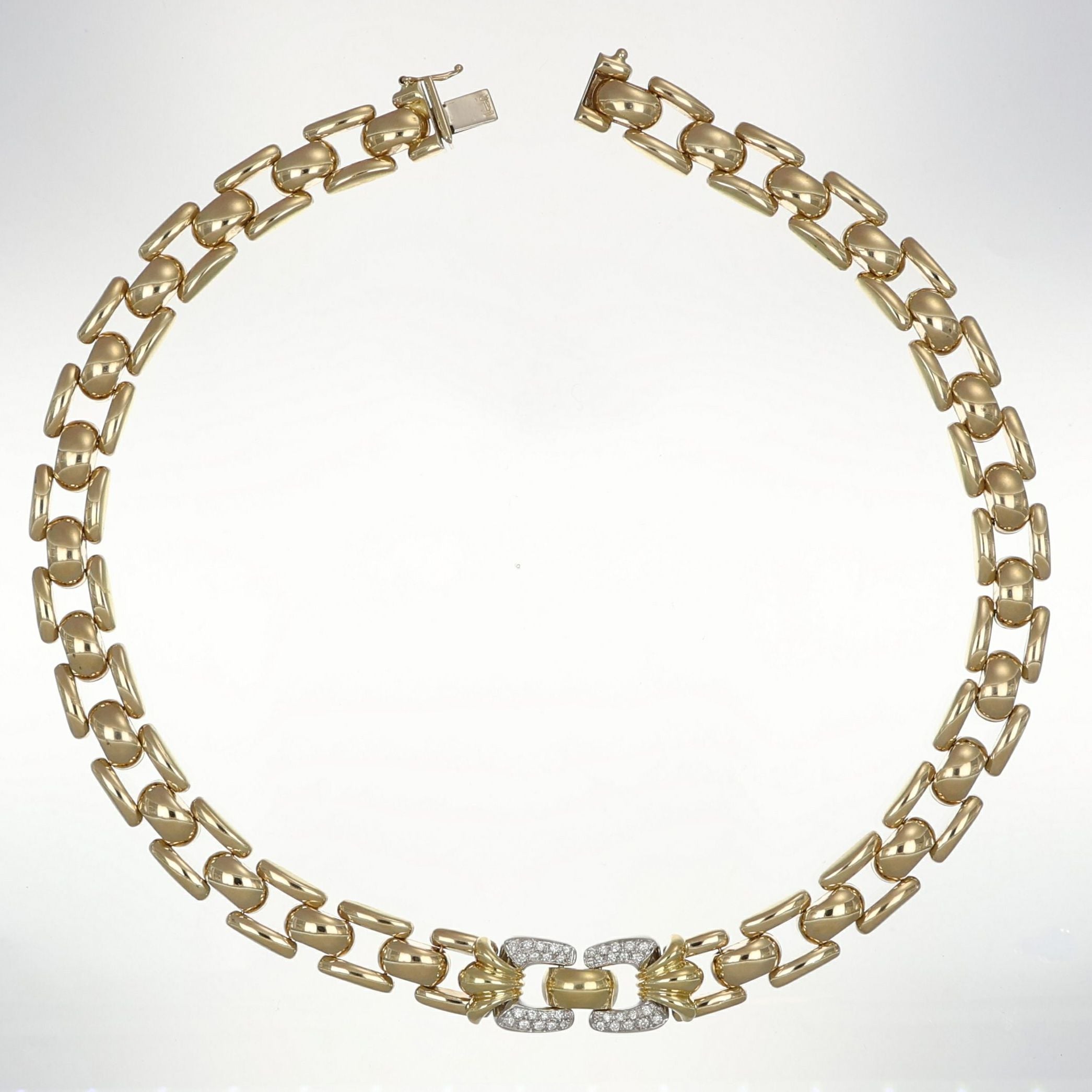 Collana - 18 carati Oro giallo, Oro bianco - 0.54ct. tw. Diamante (Naturale) - Made in Italy - Handmade