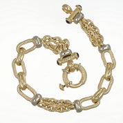 Bracciale - 18 carati Oro giallo, Oro bianco - 0.60ct. tw. Zaffiro - Made in Italy - Handmade
