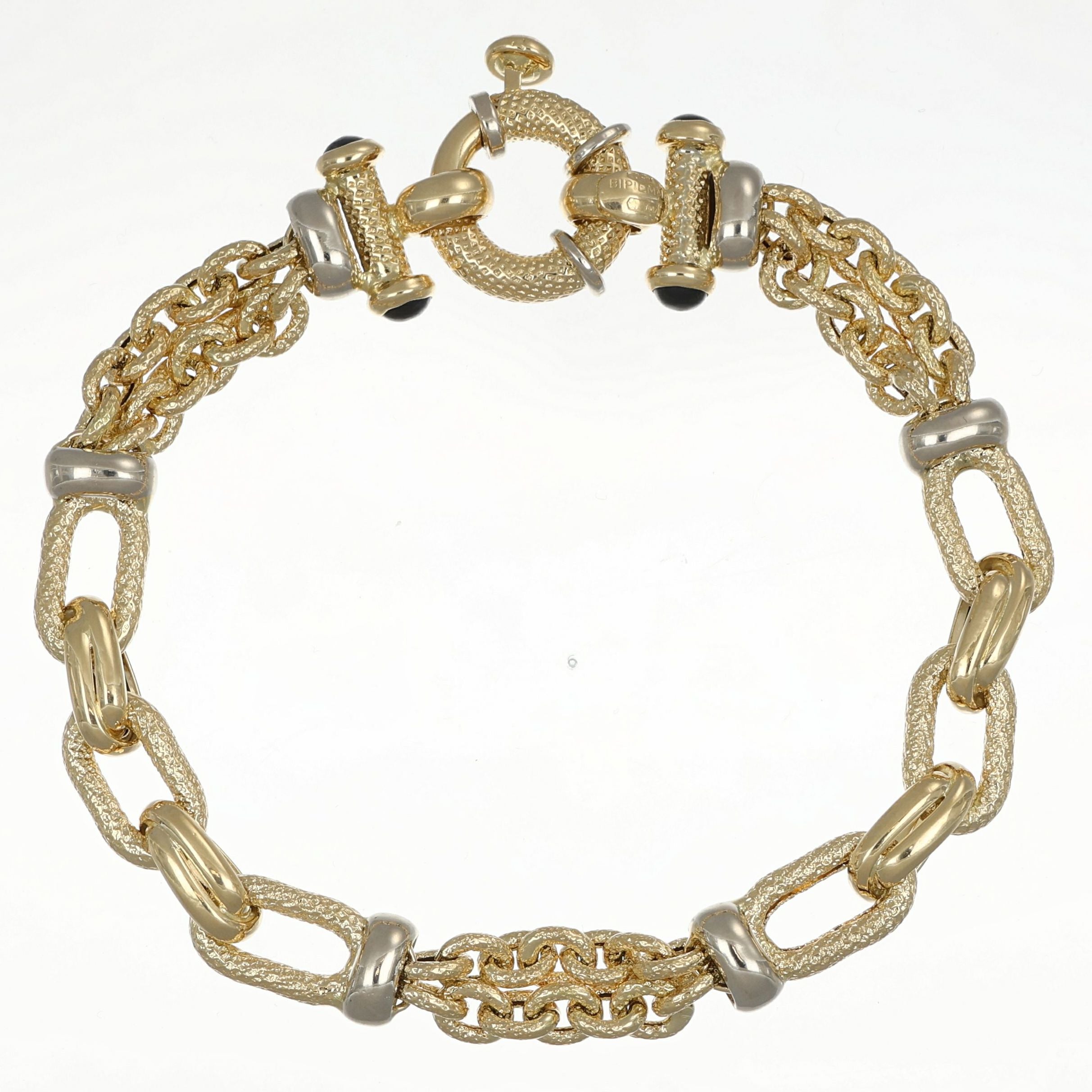 Bracciale - 18 carati Oro giallo, Oro bianco - 0.60ct. tw. Zaffiro - Made in Italy - Handmade