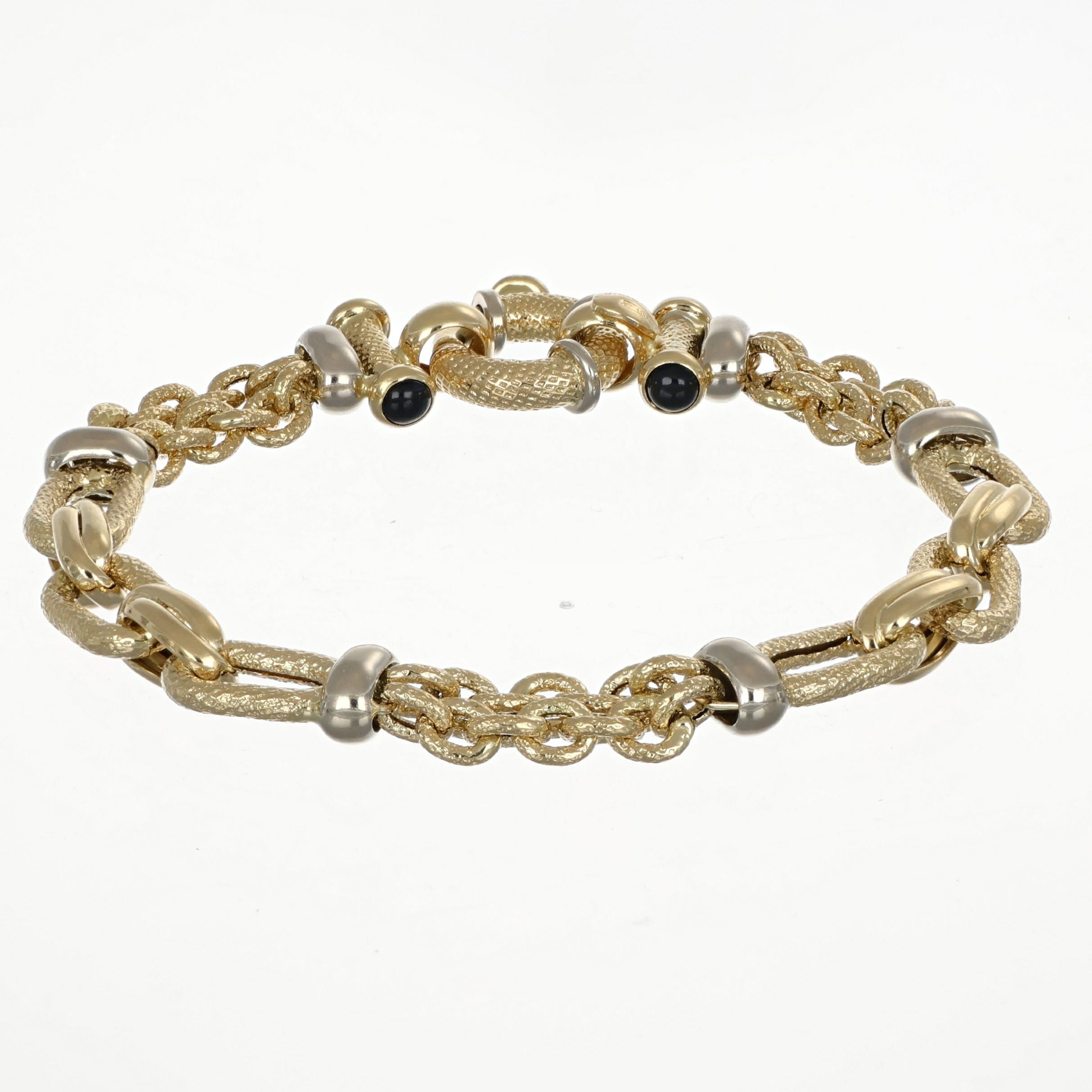Bracciale - 18 carati Oro giallo, Oro bianco - 0.60ct. tw. Zaffiro - Made in Italy - Handmade