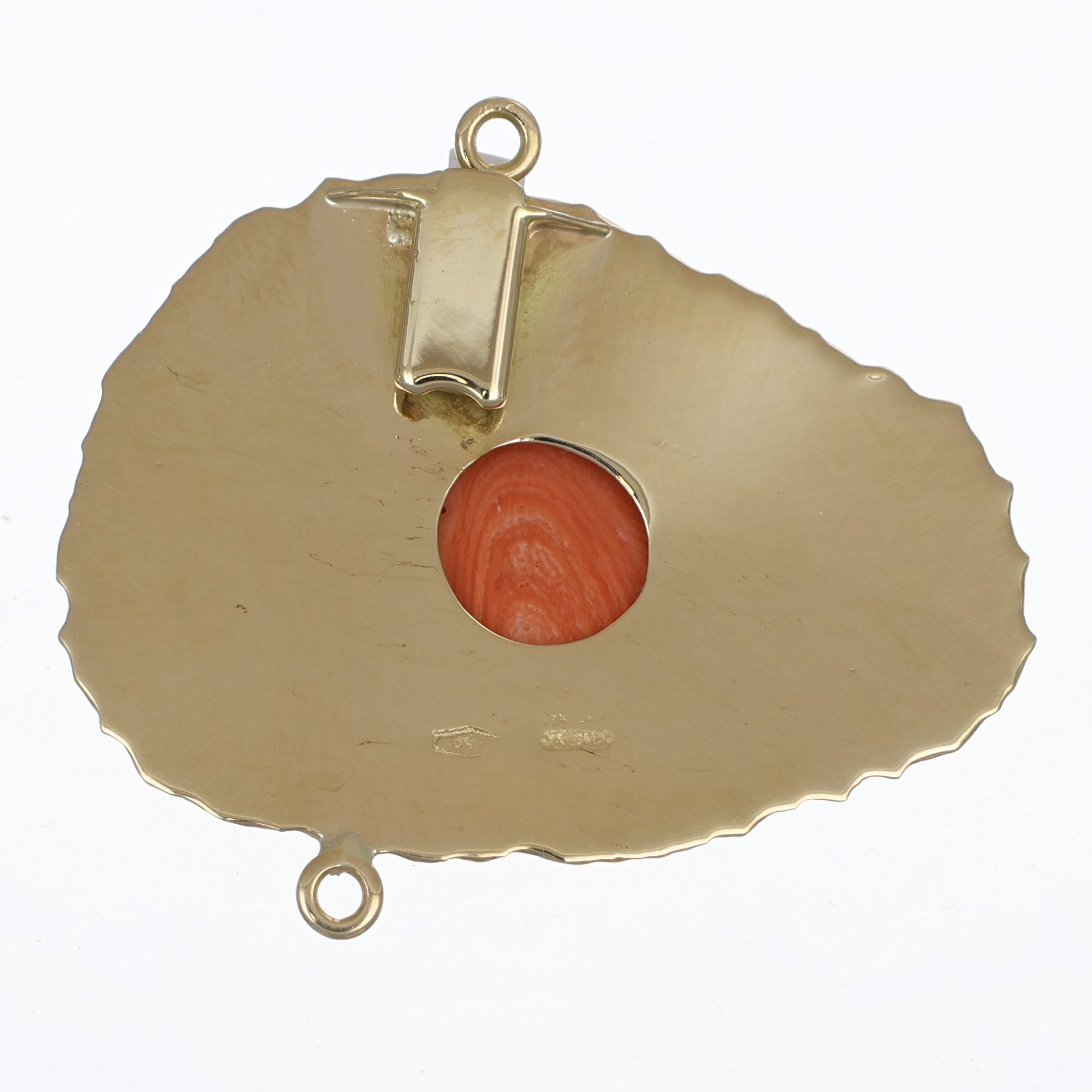 Chiusura per collana - 18 carati Oro giallo Corallo - Made in Italy - Handmade