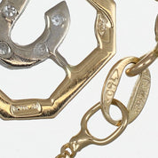 Collana con ciondolo - 18 carati Oro bianco, Oro giallo - 0.08ct. tw. Diamante (Naturale) - Made in Italy - Handmade