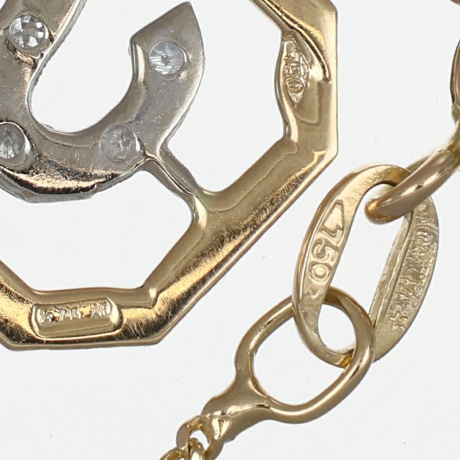Collana con ciondolo - 18 carati Oro bianco, Oro giallo - 0.08ct. tw. Diamante (Naturale) - Made in Italy - Handmade