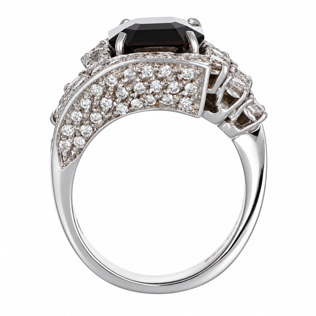 Anello - 18 carati Oro bianco - 5.23ct. tw. Spinello - Diamante - Made in Italy - HandMade