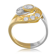 Anello - 18 carati Oro bianco, Oro giallo - 0.90ct. tw. Diamante (Naturale)