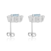 Orecchini - 18 carati Oro bianco - 2.01ct. tw. Acquamarina - Diamante