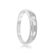 Anello - 18 carati Oro bianco - 0.02ct. tw. Diamante (Naturale)