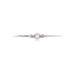 Spilla - 18 carati Oro bianco - 0.18ct. tw. Rodolite - Perla