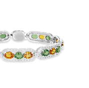 Bracciale - 14 carati Oro bianco - 2.10ct. tw. Diamante (Naturale) - Zaffiro