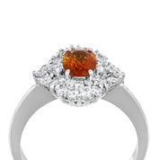 Anello - 18 carati Oro bianco Tormalina - Diamante