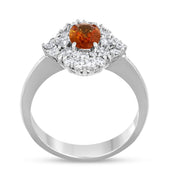 Anello - 18 carati Oro bianco Tormalina - Diamante