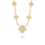 Collana con Ciondolo in Oro giallo 18 carati con n 80 Diamanti da 3.50 Ct