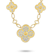 Collana con Ciondolo in Oro giallo 18 carati con n 80 Diamanti da 3.50 Ct