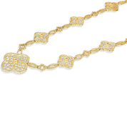 Collana con Ciondolo in Oro giallo 18 carati con n 80 Diamanti da 3.50 Ct