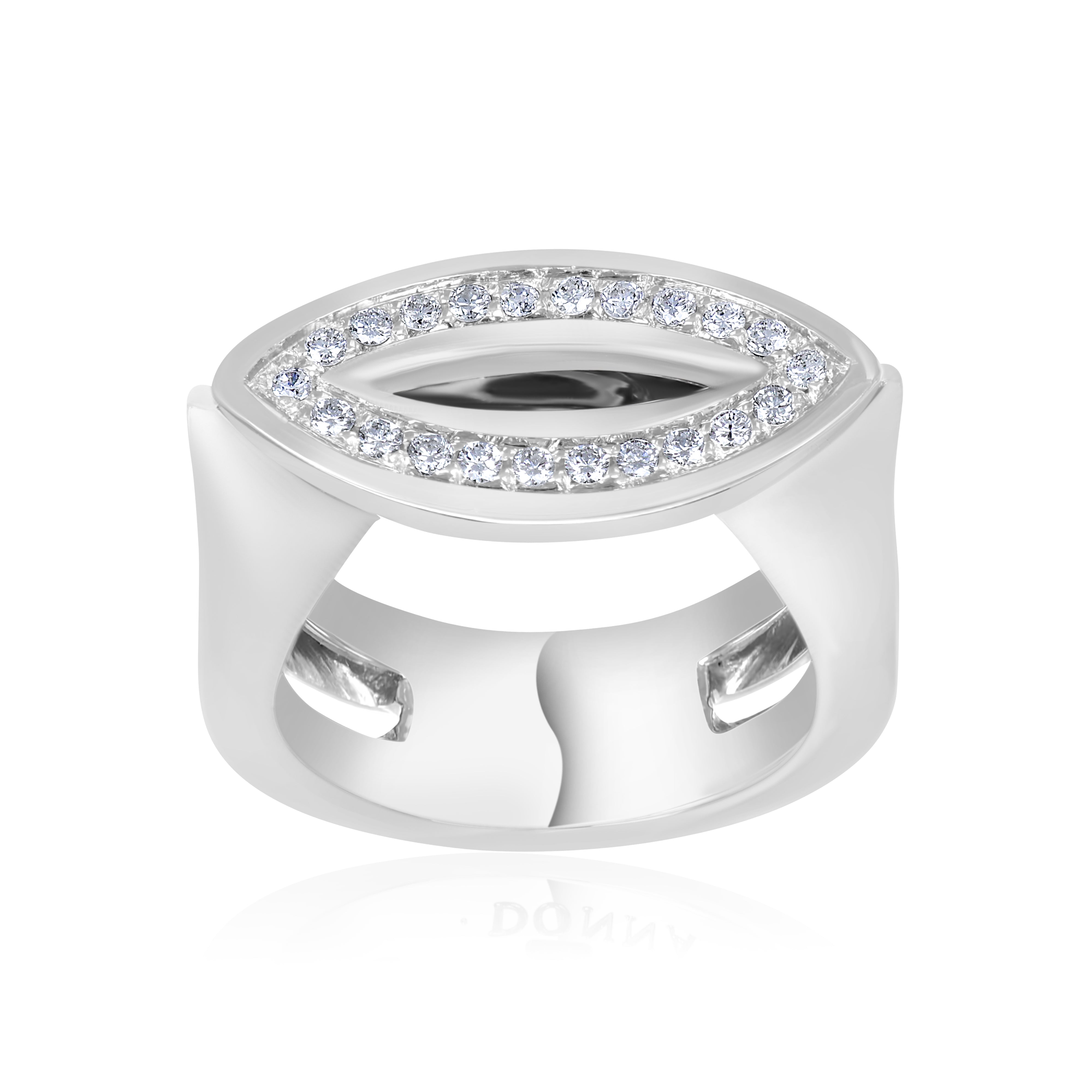 Anello - 18 carati Oro bianco - 1.04ct. tw. Diamante (Naturale)