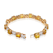 Bracciale - 14 carati Oro bianco, Oro giallo - 1.80ct. tw. Diamante (Naturale) - Quarzo citrino