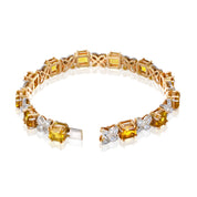 Bracciale - 14 carati Oro bianco, Oro giallo - 1.80ct. tw. Diamante (Naturale) - Quarzo citrino