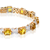 Bracciale - 14 carati Oro bianco, Oro giallo - 1.80ct. tw. Diamante (Naturale) - Quarzo citrino