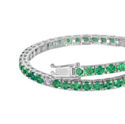 Bracciale - 18 carati Oro bianco - 0.50ct. tw. Diamante (Naturale) - Smeraldo